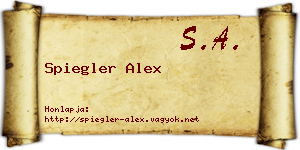 Spiegler Alex névjegykártya